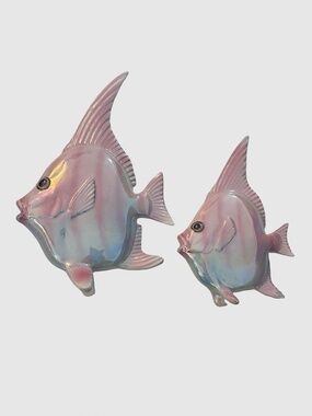 Vintage Norcrest Iridescent Fish Wall Plaques – Set of 2 Mid-Century